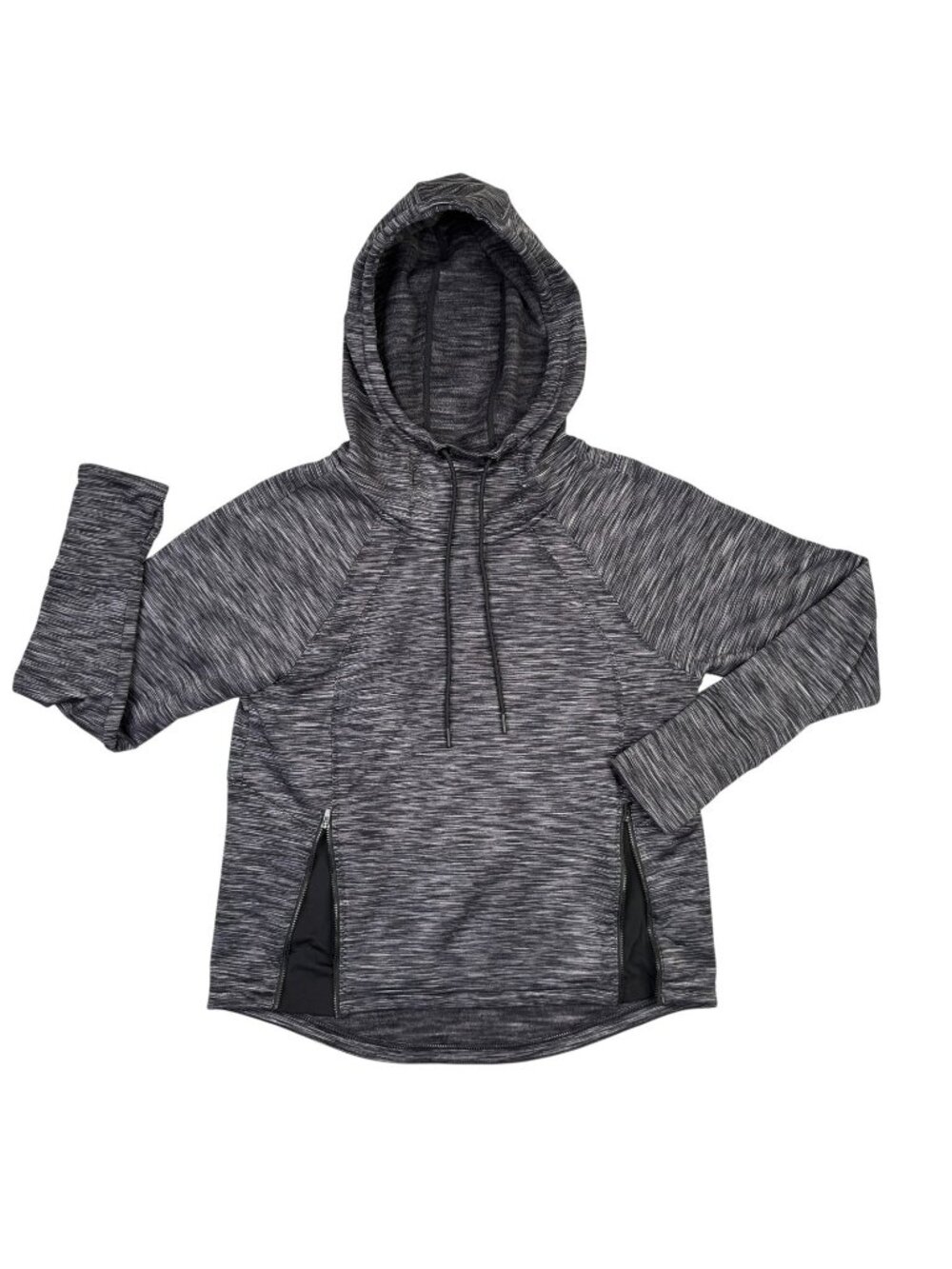 Athleta Hoodie Womens Small S Space Dye Gray Pullover Athletic Fleece Lined